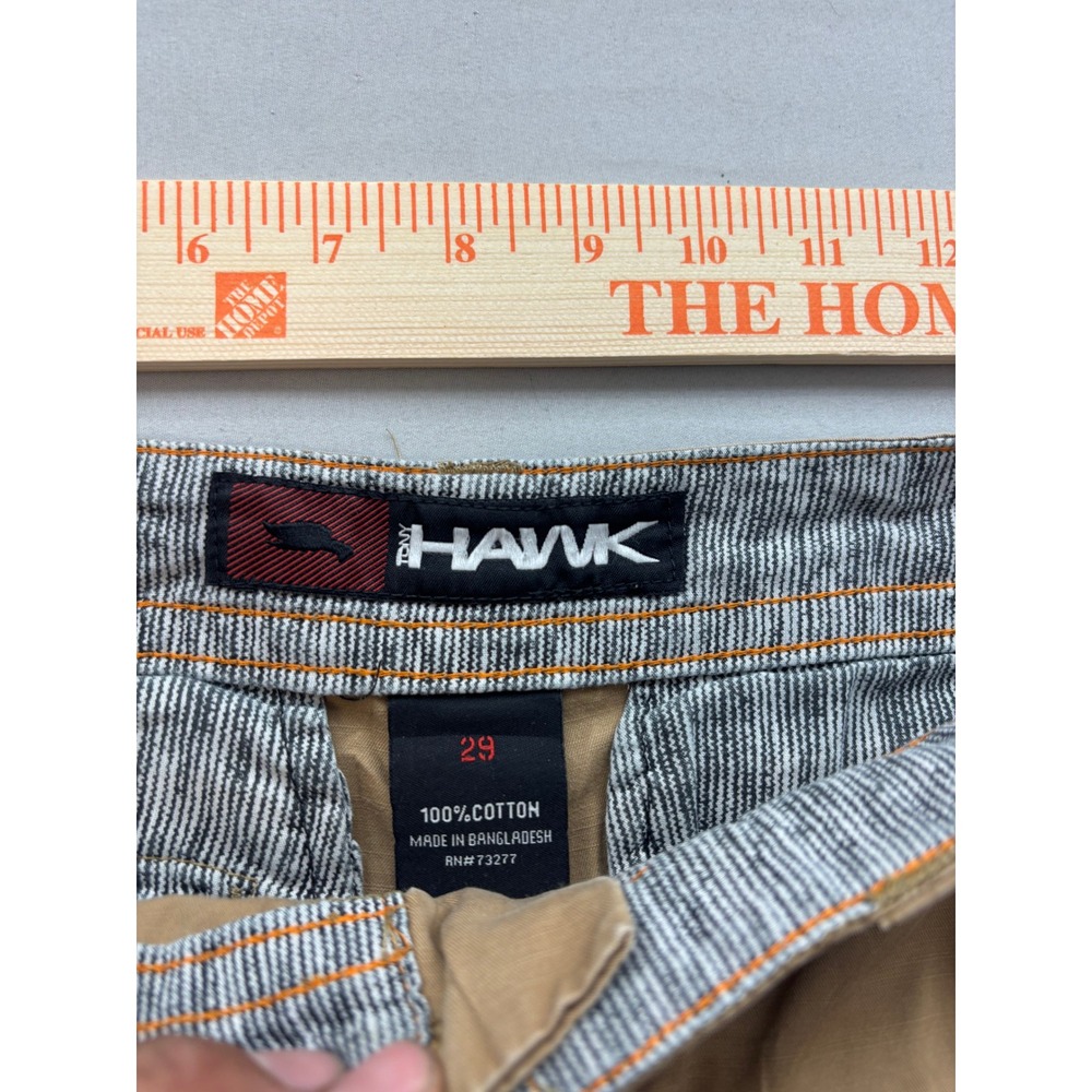 Tony Hawk Mens Khaki Cargo Shorts Size 29 Tan Cotton Skate Casual RN73277 - Picture 2 of 3